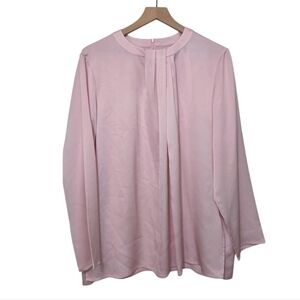 Misook Light Pink Long Sleeve Zipper Back Blouse Size XL